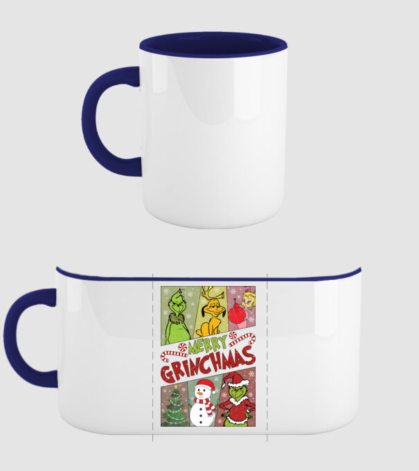 Merry Grinchmas - Grinch model albastru închis pe tricou