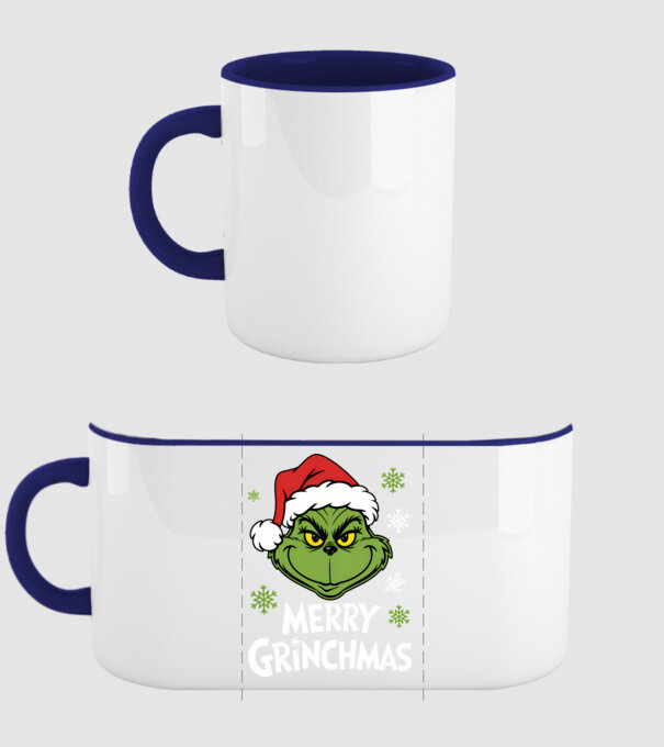 Merry Grinchmas Negru model albastru închis pe tricou