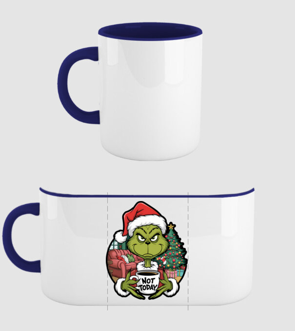 Not Today Grinch model albastru închis pe tricou