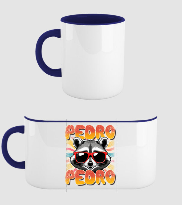Pedro Pedro groovy retro model albastru închis pe tricou