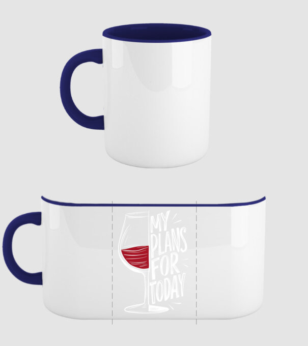 Wine Plans For Today Negru model albastru închis pe tricou