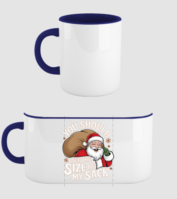 You Should See The Size Of My Sack Santa model albastru închis pe tricou