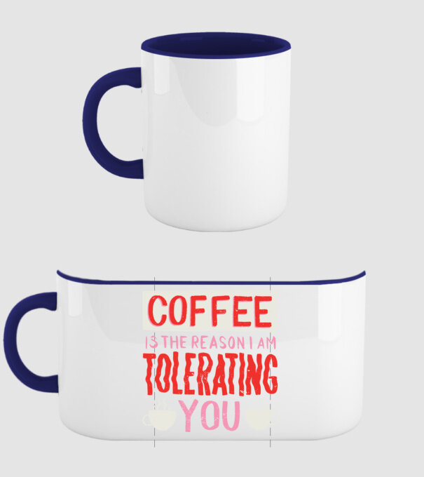 Cafeaua este motivul pentru care încă te mai suport model albastru închis pe tricou