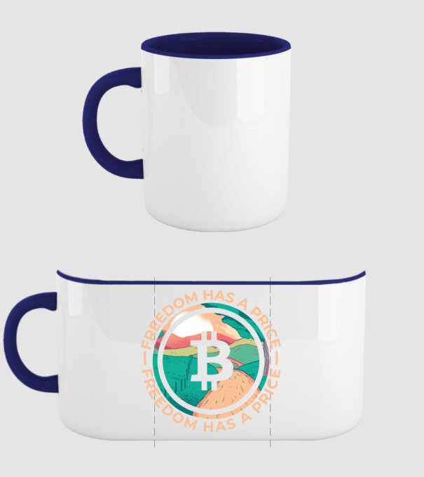 Libertatea are preț Bitcoin model albastru închis pe tricou