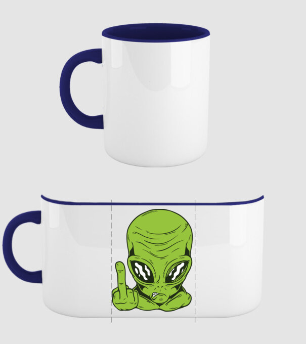 Alien arată degetul model albastru închis pe tricou