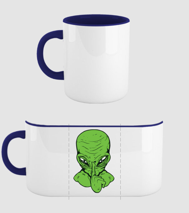 Alien Psst model albastru închis pe tricou