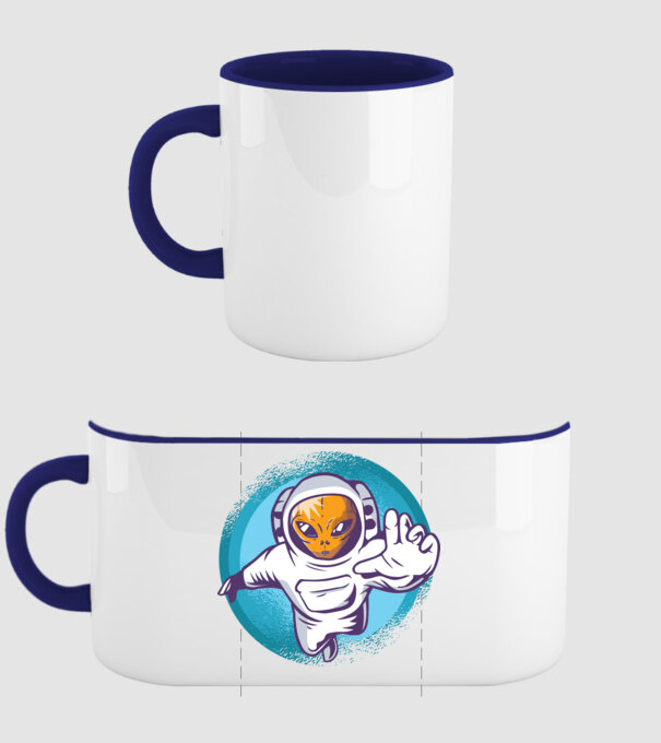 Alien Astronaut model albastru închis pe tricou