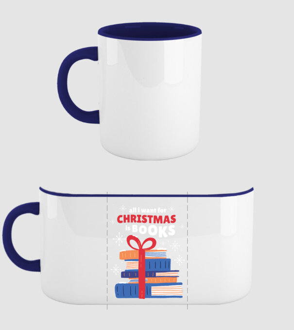 All I want for Christmas is Books tricou cu cărți model albastru închis pe tricou