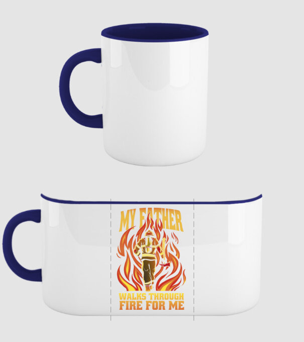Tatăl meu trece prin foc pentru mine model albastru închis pe tricou