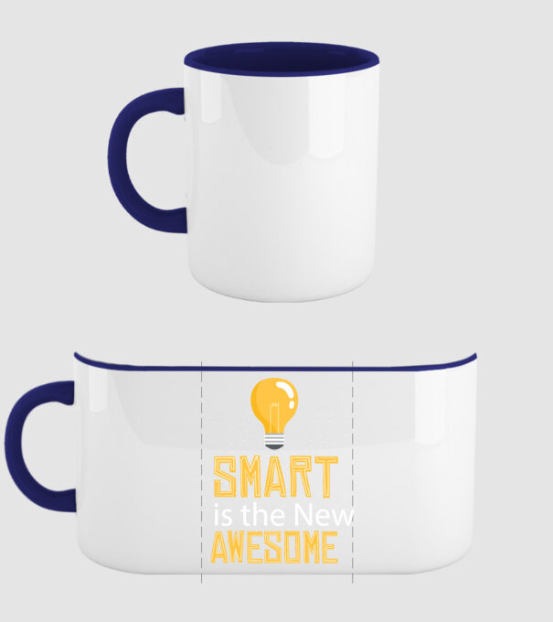Smart este noul cool model albastru închis pe tricou