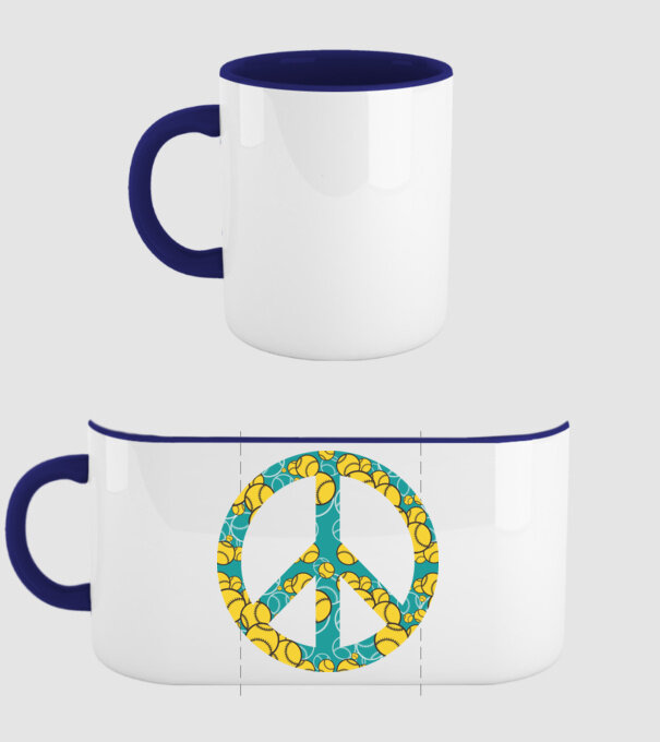 Simbol Baseball Peace model albastru închis pe tricou