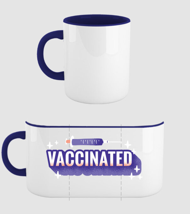 Vaccinat model albastru închis pe tricou