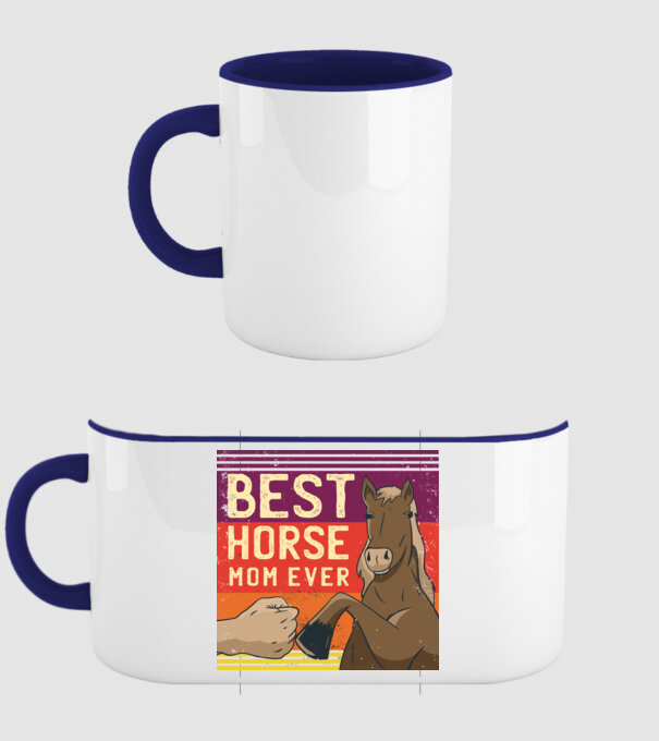 Best Horse Mom Ever - Cea mai bună mamă cu cal model albastru închis pe tricou