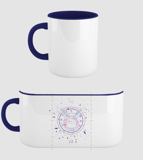 Taurus Zodiac model albastru închis pe tricou