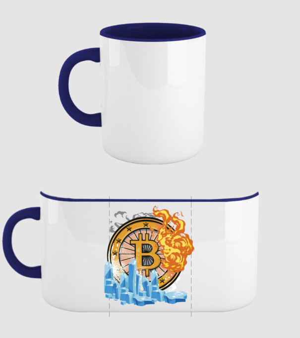 Logo Bitcoin model albastru închis pe tricou