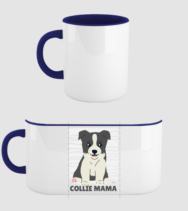 Border Collie Mamă model albastru închis pe tricou