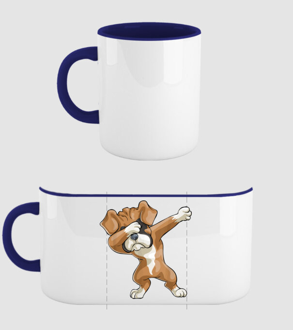 Boxer dab model albastru închis pe tricou