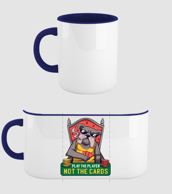 Bulldog Poker model albastru închis pe tricou