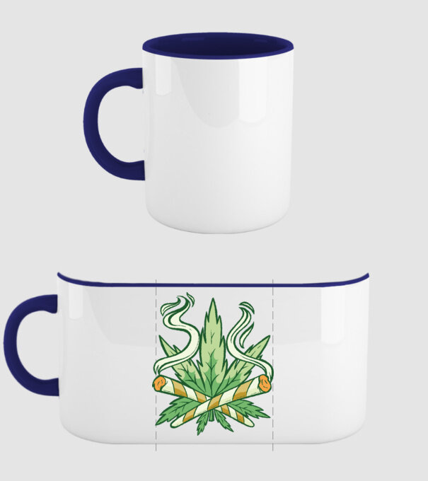 Cannabis Marijuana model albastru închis pe tricou