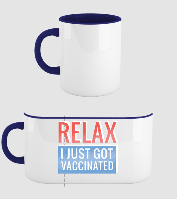 Fii calm, sunt vaccinat model albastru închis pe tricou