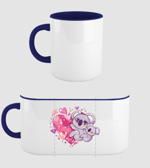 Koala drăguță Anime model albastru închis pe tricou