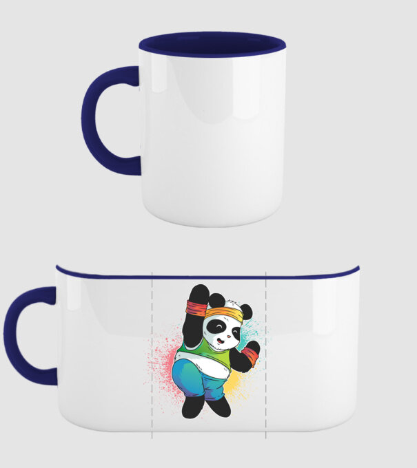 Panda drăguț Zumba model albastru închis pe tricou