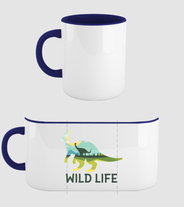 Dinosaur model albastru închis pe tricou