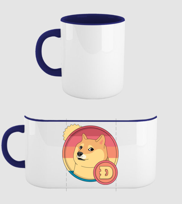 Doge Coin model albastru închis pe tricou