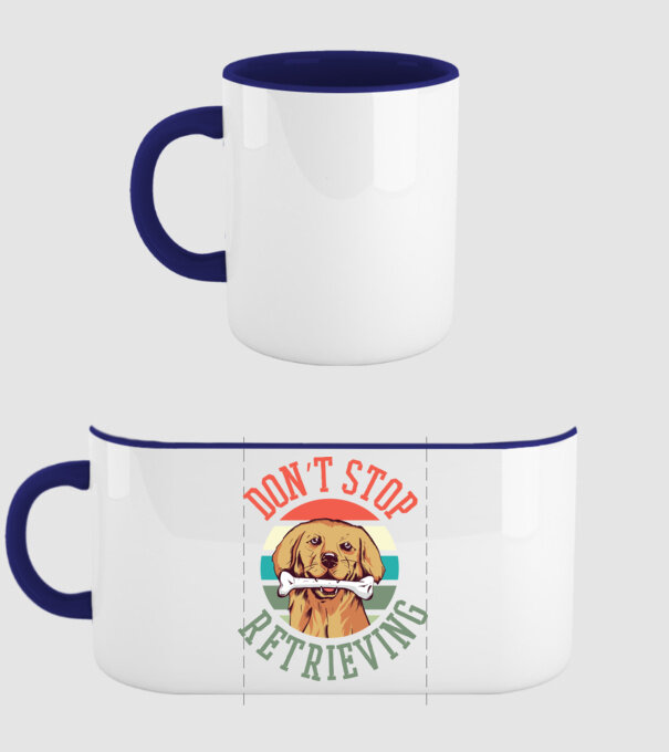 'Don''t Stop Retrieving Golden Retriever' model albastru închis pe tricou