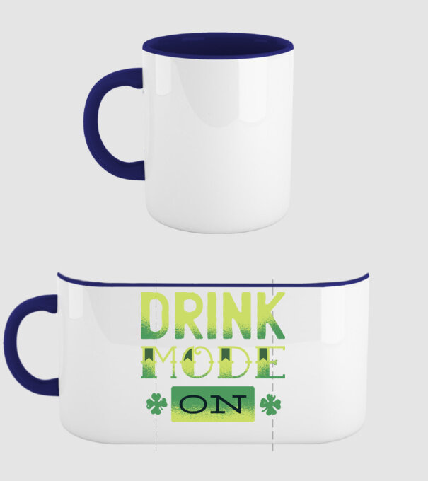 Drink mode on - Mod de băutură activat model albastru închis pe tricou