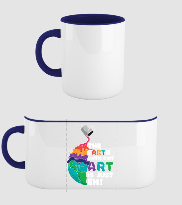 Pământ Artă model albastru închis pe tricou