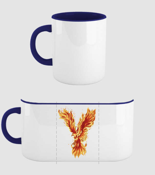 Pasărea Phoenix model albastru închis pe tricou