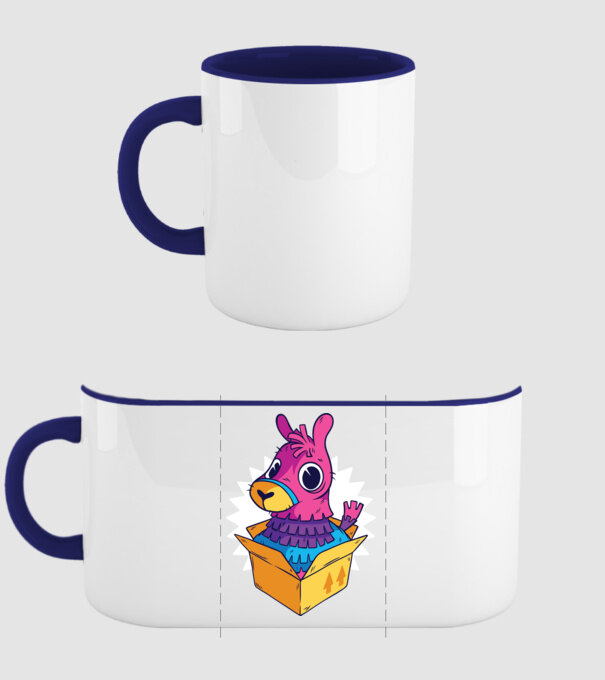Fortnite Llama model albastru închis pe tricou