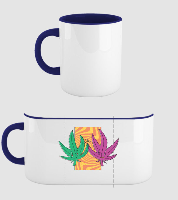 Frunze marijuana salut model albastru închis pe tricou