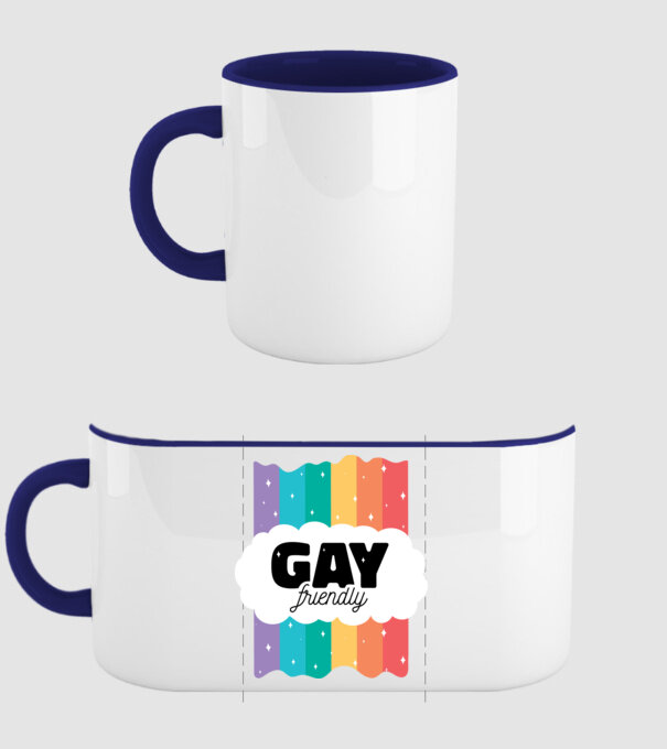 Gay friendly model albastru închis pe tricou