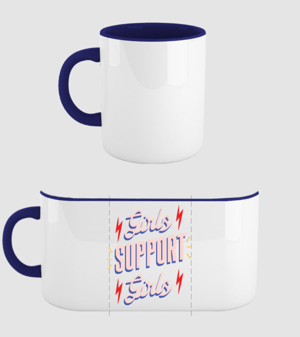 Girls Support Girls Ziua Femeii model albastru închis pe tricou