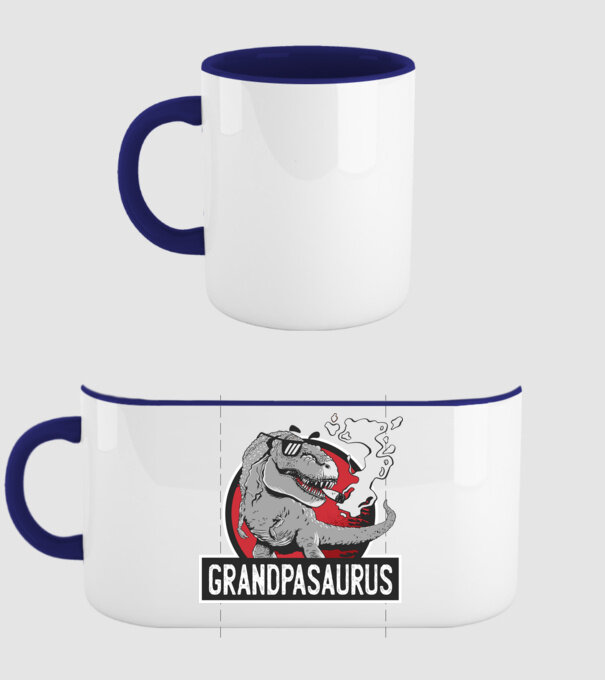 Grandpasaurus T-rex model albastru închis pe tricou
