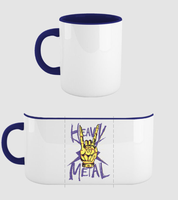 Heavy Metal model albastru închis pe tricou