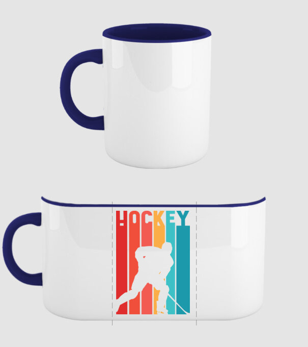 Hochei Retro model albastru închis pe tricou