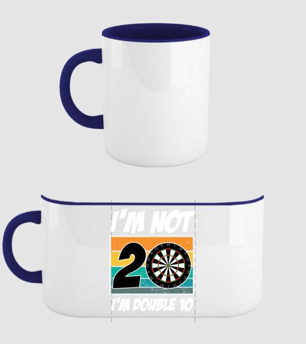 'I''m not 20 I''m double 10 darts birthday' model albastru închis pe tricou