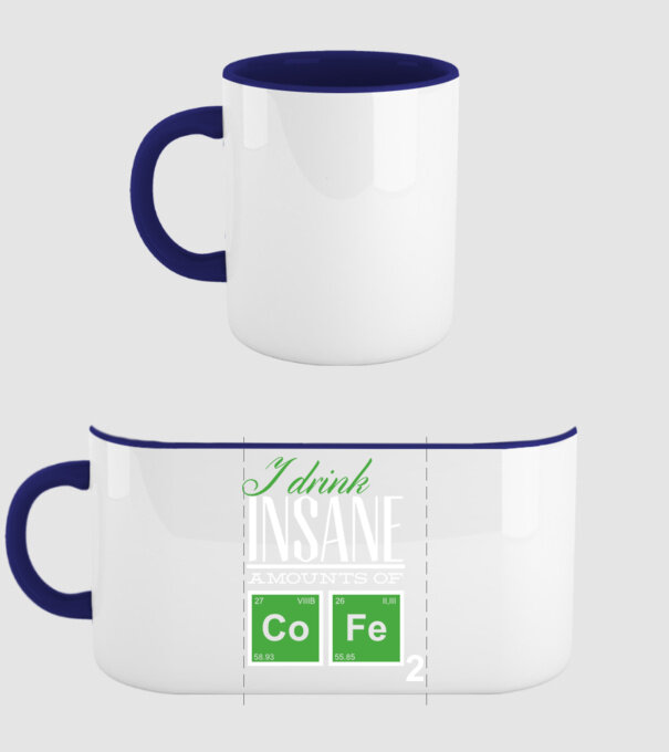 i drink insane amount of coffee model albastru închis pe tricou