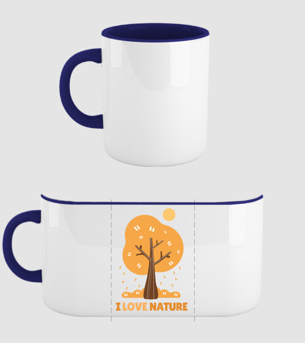 I Love Nature model albastru închis pe tricou
