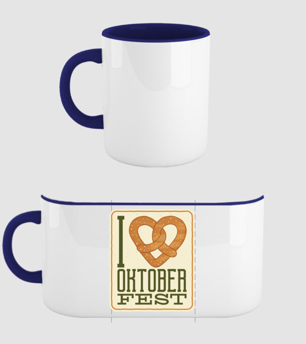 I Love Oktoberfest model albastru închis pe tricou