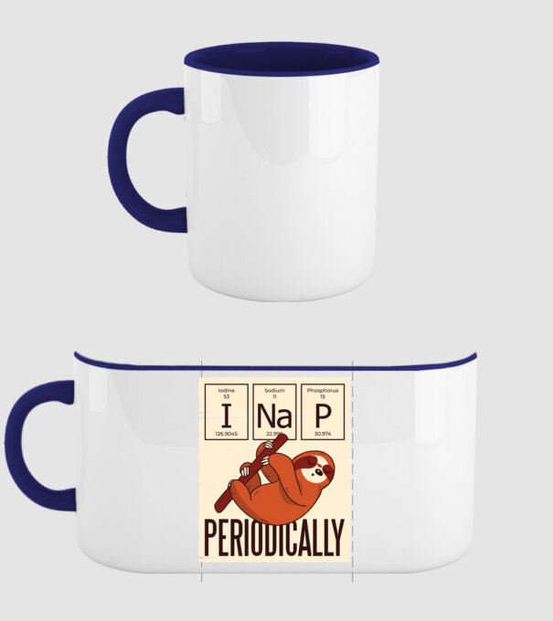 I NaP Periodic tricou leneș model albastru închis pe tricou