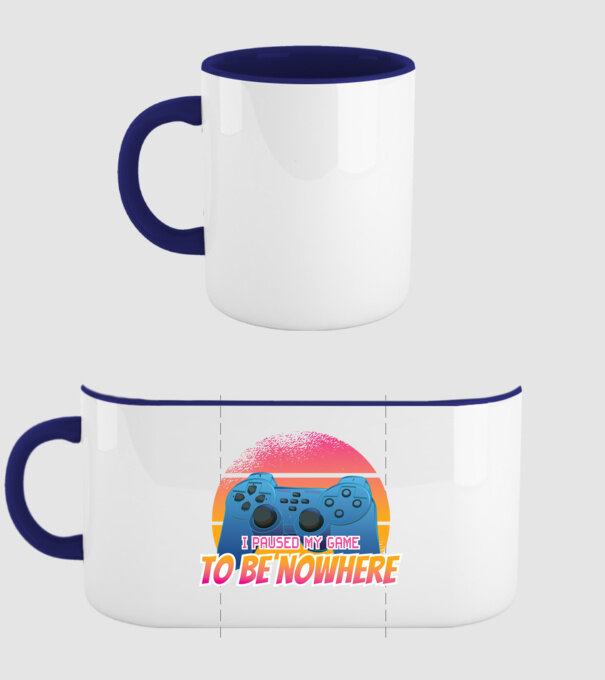 I paused my game to be nowhere model albastru închis pe tricou