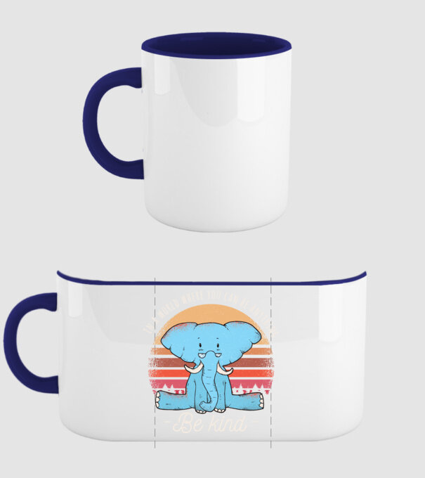 In a world where you can be anything be kind tricou elefant model albastru închis pe tricou