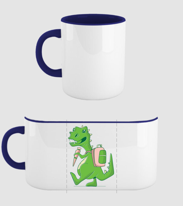 Elev Dino model albastru închis pe tricou