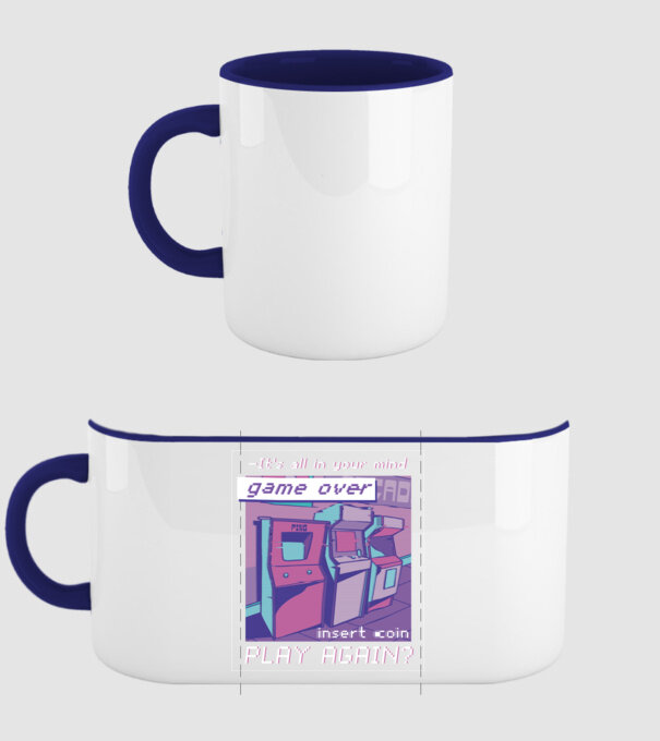 Sala de jocuri Retro Arcade model albastru închis pe tricou