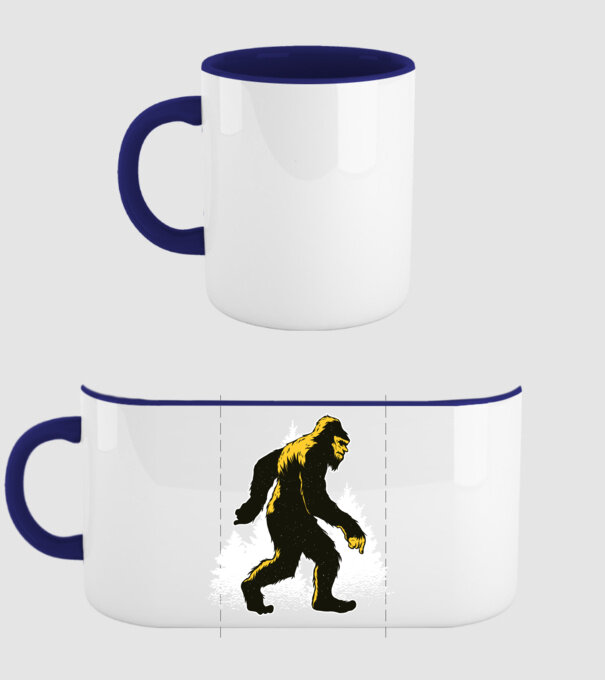 Yeti în pădure model albastru închis pe tricou