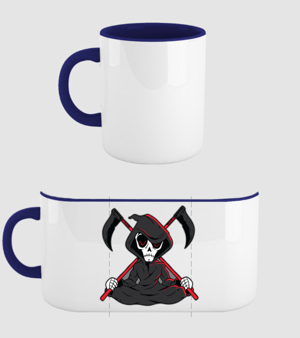 Moartea - Grim Reaper model albastru închis pe tricou